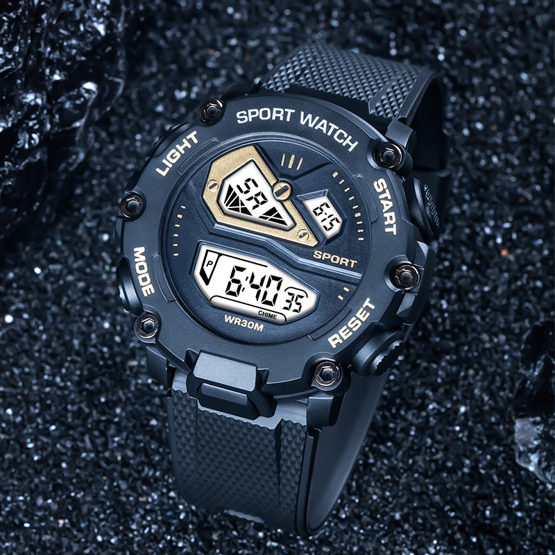 Nuevo reloj electrónico juvenil de moda para hombres de moda multifunción reloj despertador luminoso reloj electrónico al por mayor