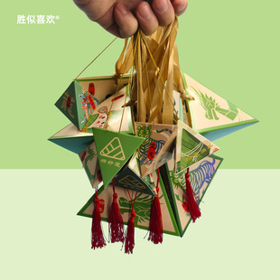 2025 New Small Rice Dumpling Box Kidsren's DIY School Dragon Boat Festival Activity Handmade Box Mugwort Sachet Triangle Box
