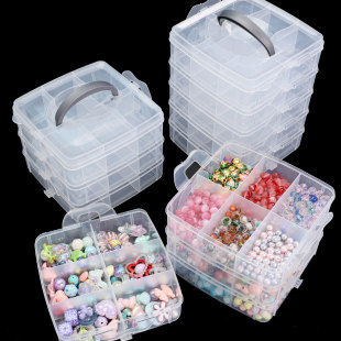 Transparent Plastic Multi-Layer Removable Transparent Jewelry Storage Box Jewelry Earrings Rings Lego Toy Organize Box