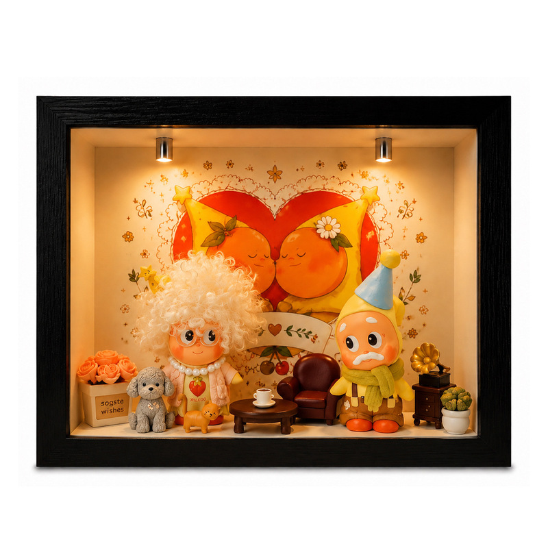 Starman Starry Surprise Blind Box Figurine Set with Scenic Scene Matching and Hollow 7-Glass Bubble Photo Frame