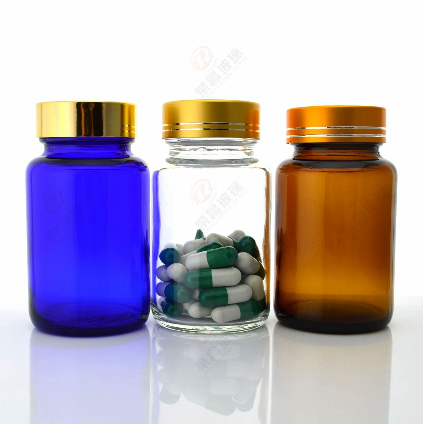 100ml保健品用玻璃瓶 高白透明胶囊含片包装瓶 100g广口玻璃药瓶