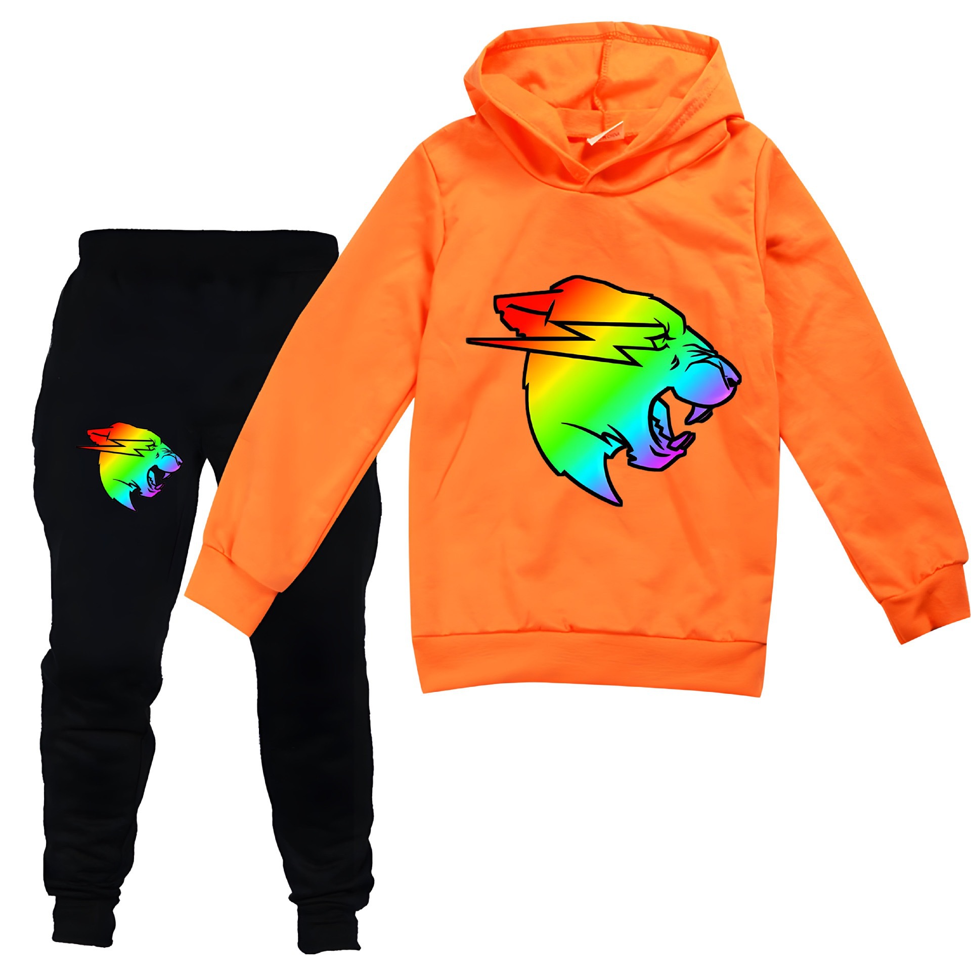 Kinder Mr. Beast Lifting Cat Kapuzenpullover-Set für Jungen und Mädchen_voghion.com