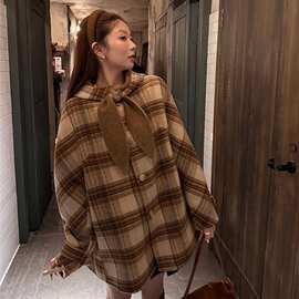 原版做法 高级感超好看连帽斗篷双面呢大衣中长款小个子毛呢外套