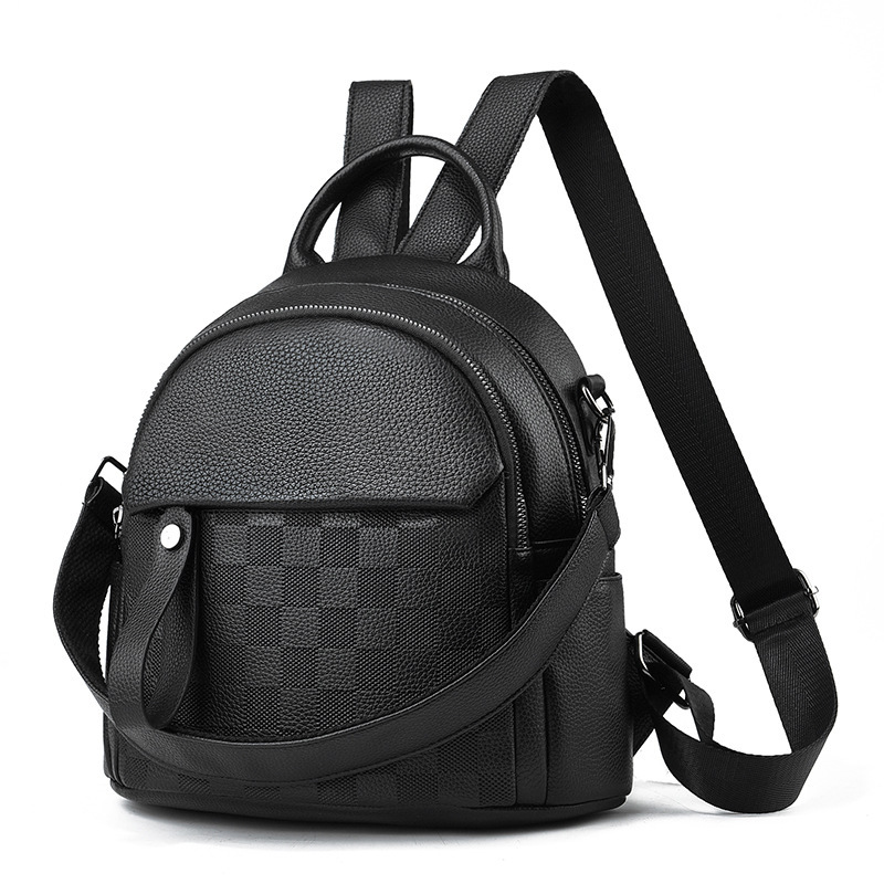 Mochila pequeña texturizada para mujeres de mediana edad, mochila escolar suave, bolso de doble propósito, bolso de un solo hombro y de doble hombro, gran capacidad, bolsos de nuevo estilo para mujer.