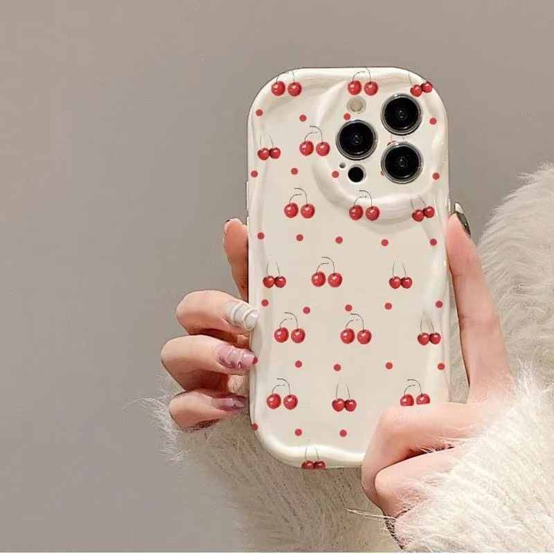 Pantalla completa cereza para iPhone 16promax funda para teléfono móvil Apple 15/14pro Japón y Corea del Sur 13/12/11 estilo caliente