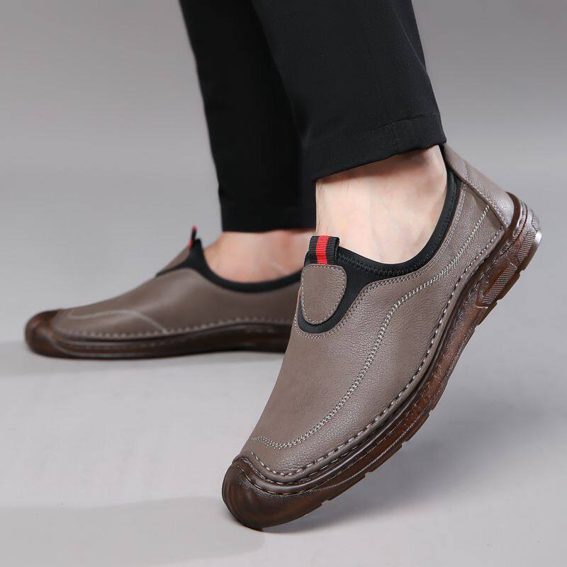 Giày lười nam da đế mềm kiểu Anh dễ phối đồ, gót thấp 1–3 cm — GX6651 Màu nâu, GX6651 màu xám, GX6651 màu đen