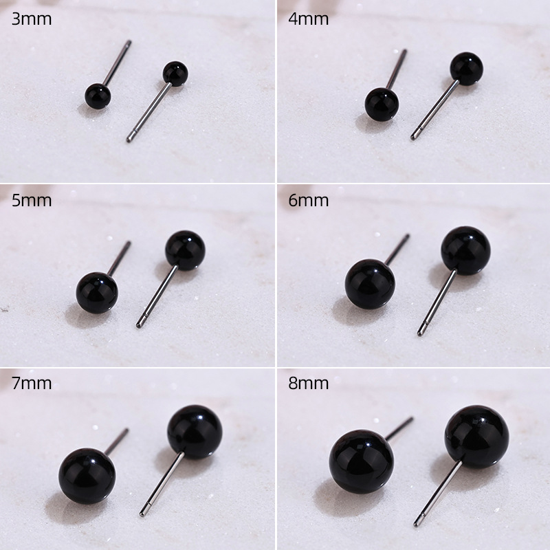 Black pearl earrings/// containing butterfly ear blocked/ bulk