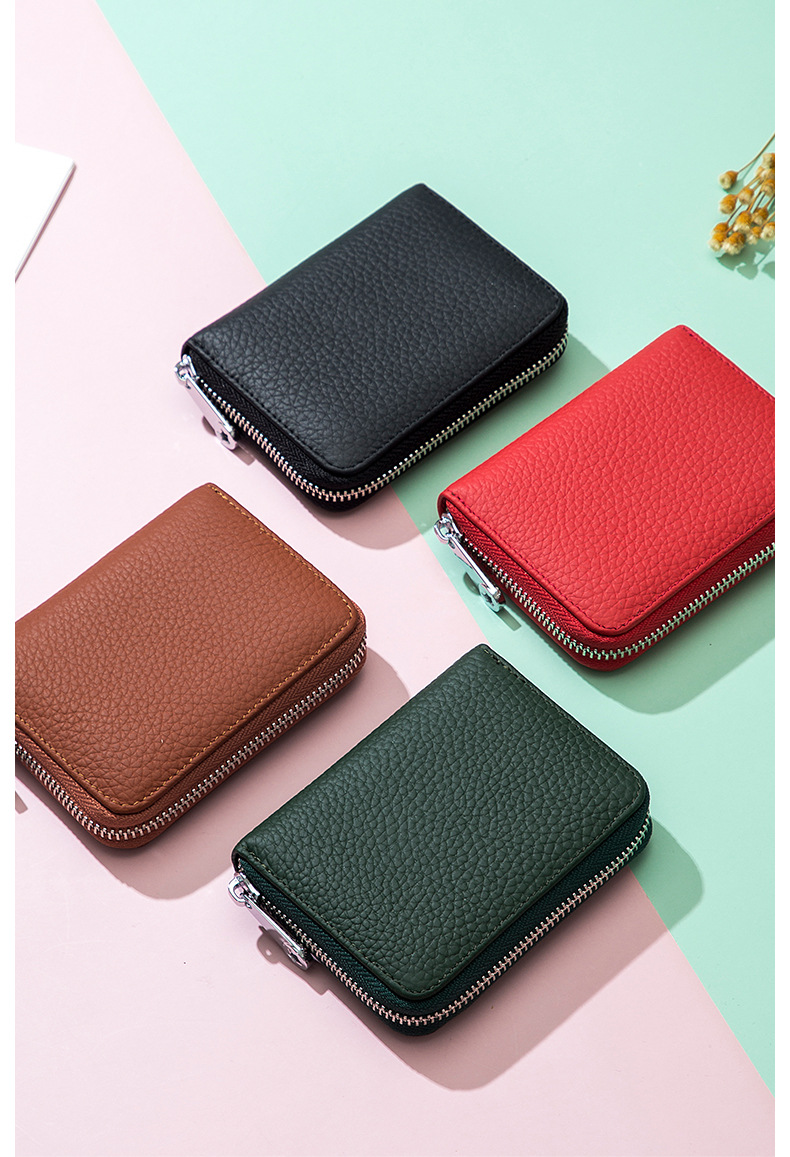 Heißer verkauf große kapazität reißverschluss akkordeon karte aus echtem leder RFID Japanischen multifunktionale geldbörse_voghion.com