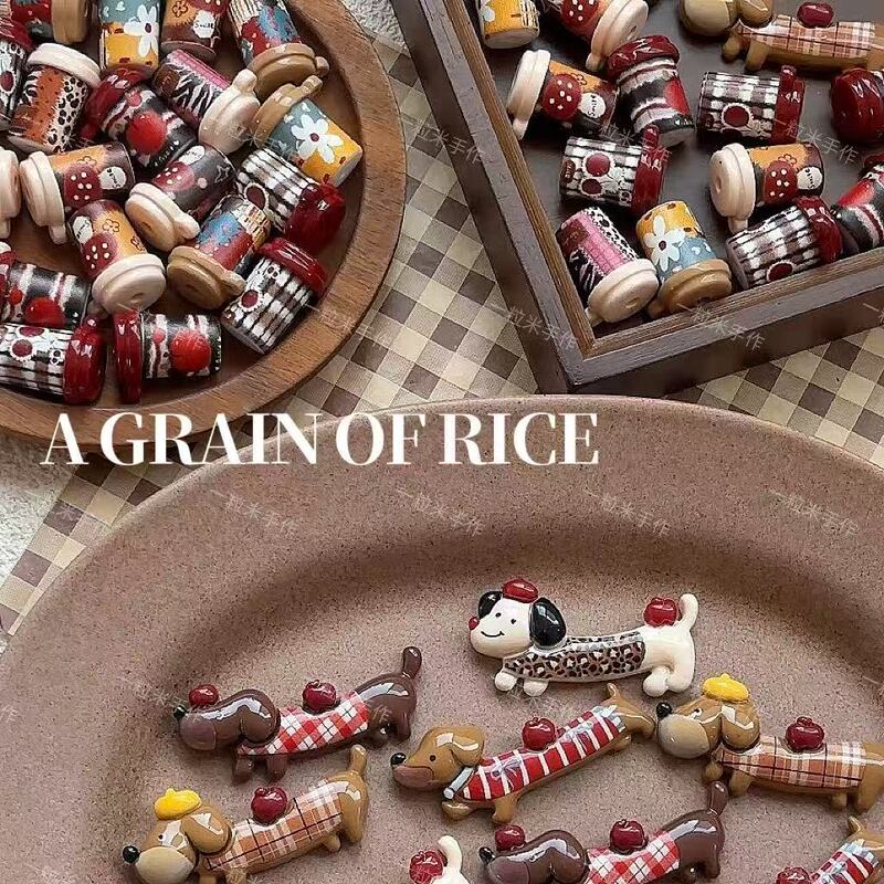 Brown Retro American-Style Cup Popular Apple Dog DIY Necklace Phone Chain Hair Accessory Materials Accessories Pendant