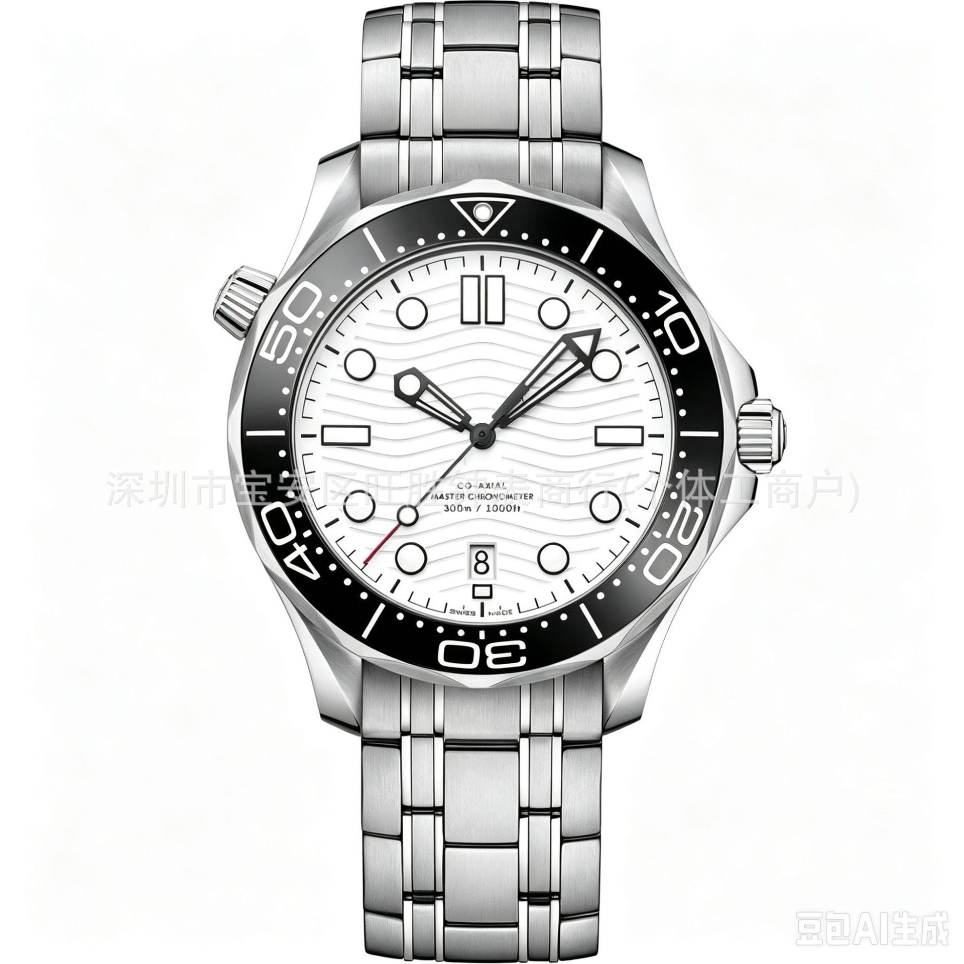 Seamaster 300 Men's Automatic Mechanical Diving Watch, Ceramic Bezel, Luminous Calendar, Steel Strap, Rubber Strap, Multiple Colors Available