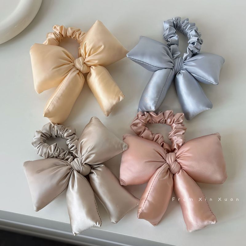 韓国風クリーム風綿入りぽっちゃりリボンヘアゴムニッチかわいい万能ポニーテールヘアロープヘアアクセサリー新しいスタイル|undefined