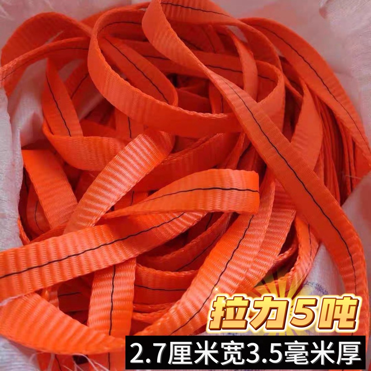 5 Tons 2.7cm Wide 3.5mm Thick Polyester Lashing Strap Brake Rope