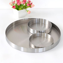 不锈钢原色收纳盘圆盘金属银色圆形托盘摆件饰品盘水果盘糖果盘子