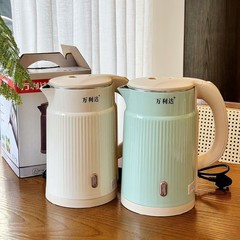 Wanlida 電気ケトル家庭用ステンレス鋼自動電源オフ二重層火傷防止大容量急速沸騰ケトル
