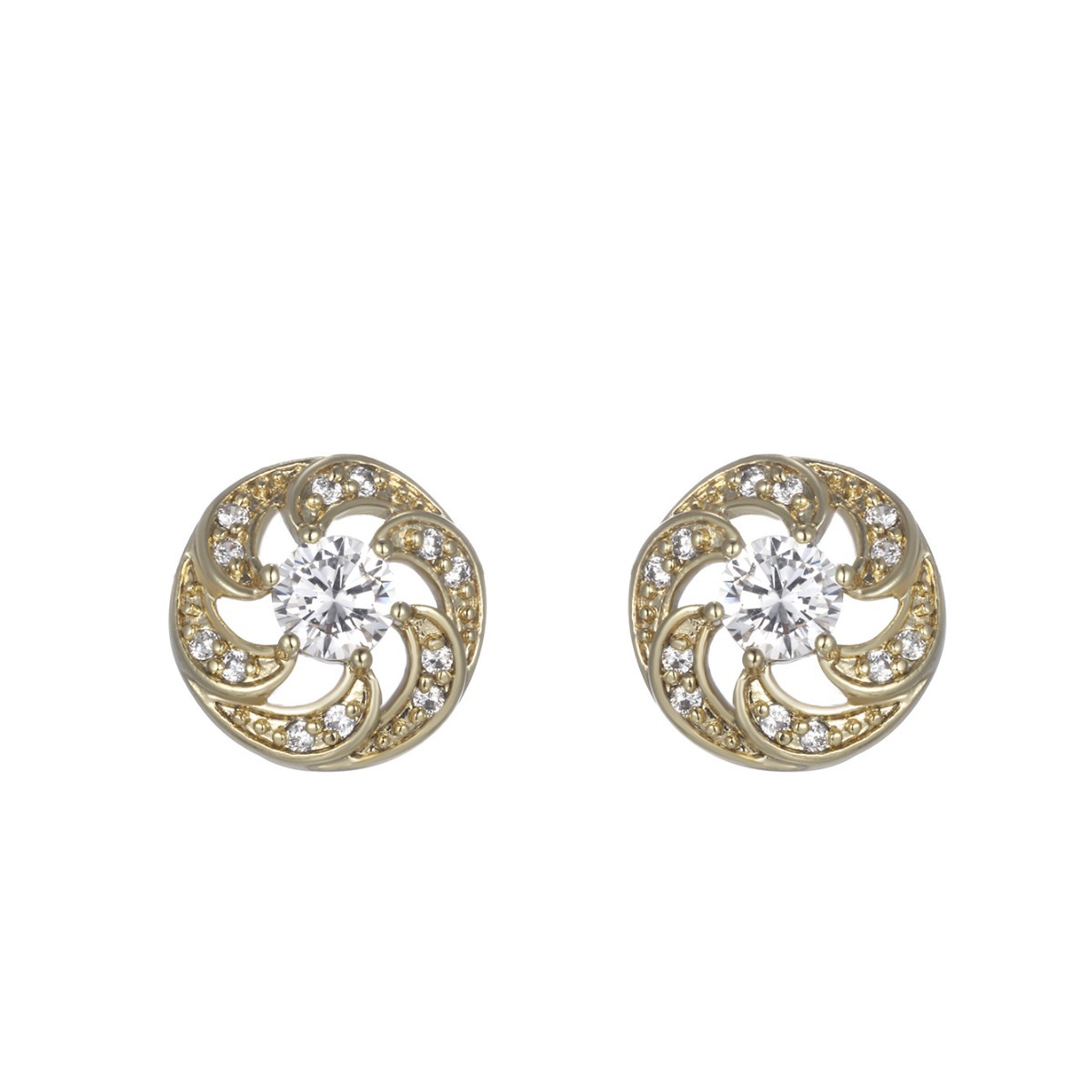 Xuping aleación dorada de zircon flor pernos de aretes de verano de alto nivel nicho ligero de lujo pendientes de diamantes al por mayor mujeres