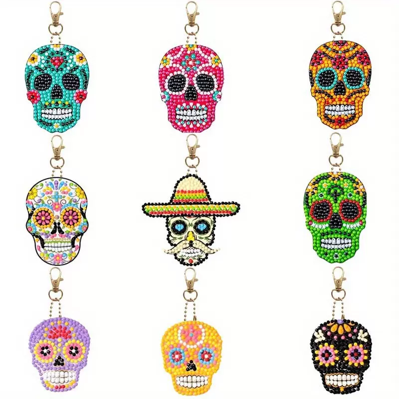 新款亚马逊temu各种平台爆款DIY钻石画钥匙扣8910件套欢迎老板询