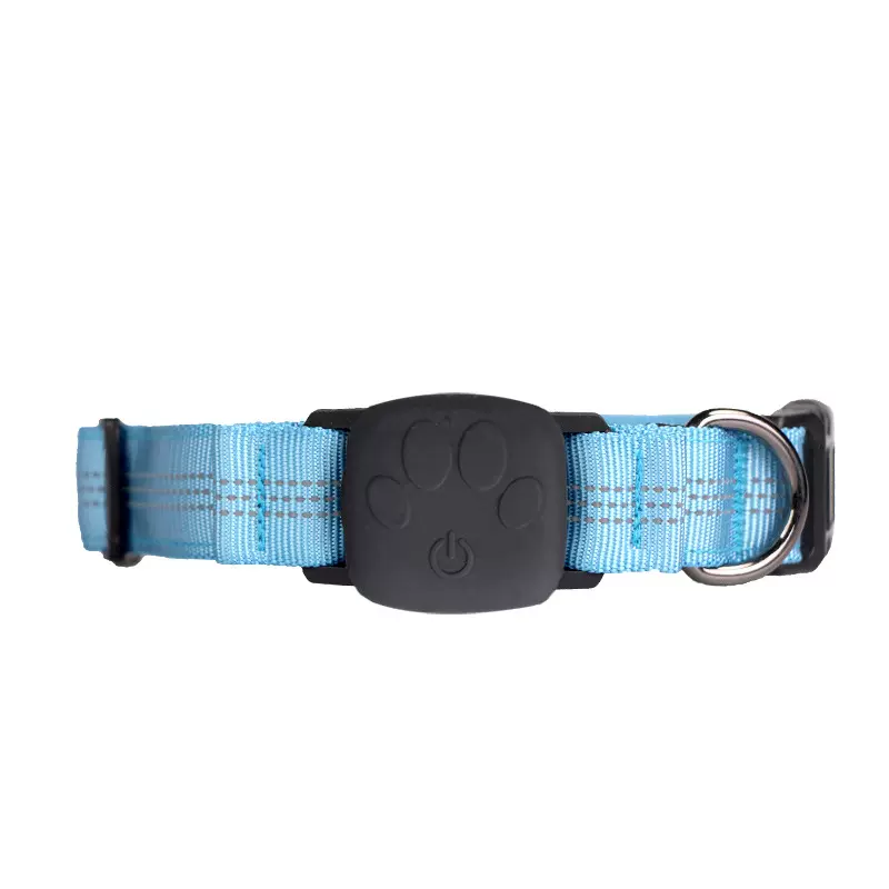 编织宠物项圈可调节狗狗定位项圈加厚织带插扣遛狗训狗脖套定位器