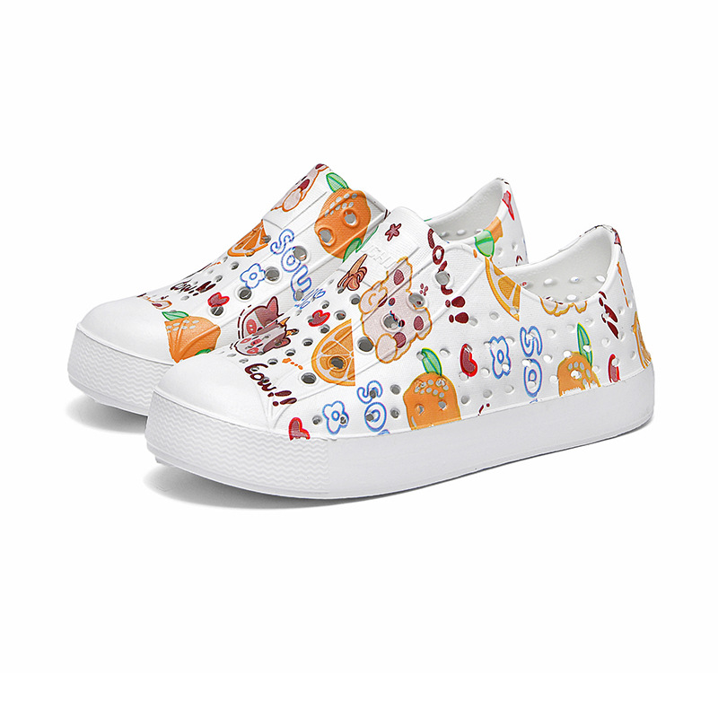 Agujero zapatos de verano niños niñas zapatos de playa lindo de dibujos animados Botas de lluvia padre-hijo antideslizante sandalias impermeables