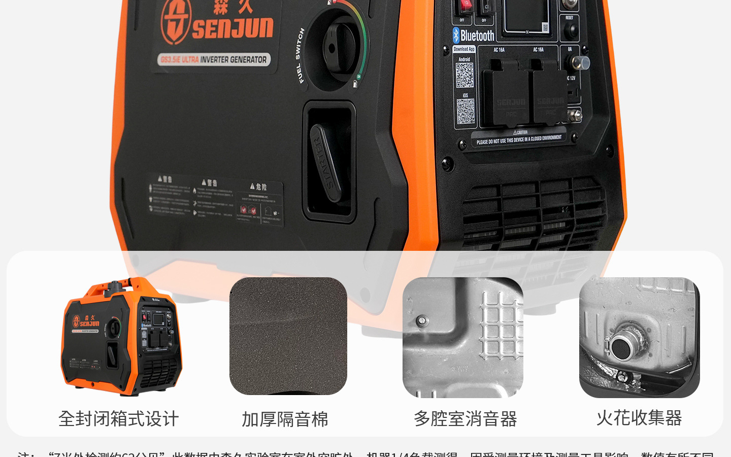 Senjiu Gasoline Generator 220V Variable Frequency 3.5Kw Portable Household Silent Rv Outdoor Camping Charging