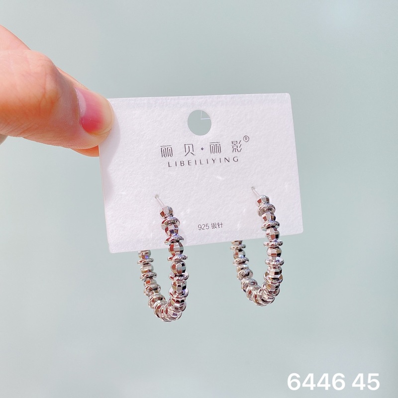 丽贝丽影丽银欧美时尚高级感素圈耳环2025新款爆款个性小众女耳圈|undefined