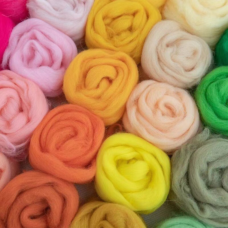 Wool Felting Wool Felt 70S Queensland Handmade Animal DIY Needle Felting Wet Felting Material 5g Pack