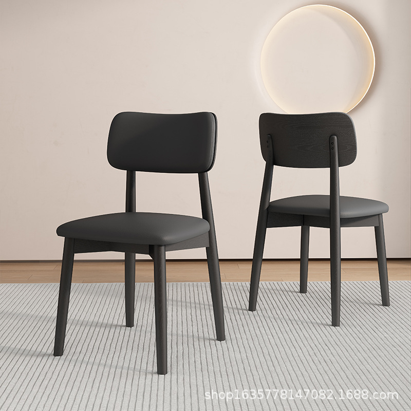 Silla de comedor de madera sólida nórdica, silla de comedor de hotel, silla de respaldo de fábrica, taburetes de comedor modernos y simples