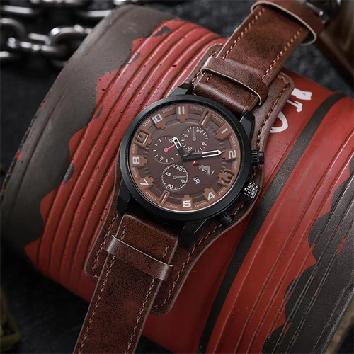 European and American niche men's fashion Korean version personalized student best-selling large dial calendar waterproof watches
