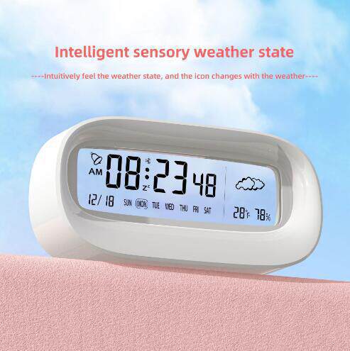 Multi-function electronic alarm clock student simple mute transparent large screen desktop LED digital clock alarm clock