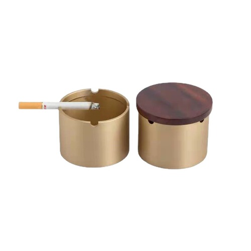 Wholesale copper heart ashtray for home living room with cover to prevent fly ash, creative trendy ornaments, windproof ashtray tea accessories