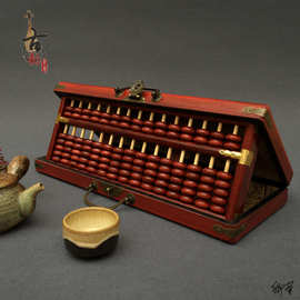 木质算盘财务15档复古老式配盒子收藏装饰摆件红木工艺品礼物大