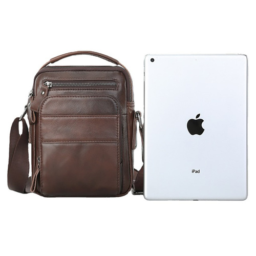 First layer cowhide shoulder bag men's cowhide crossbody bag casual vertical business men's bag fashion trend cross-border wholesale