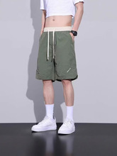 冰丝运动短裤男生2025夏季超薄休闲五分裤宽松美式速干沙滩大裤衩