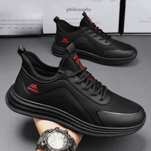 Cross-border dropshipping men's lightweight soft-soled casual comfortable shoes, thin flat durable stain-resistant trendy lightweight anti-slip sports shoes