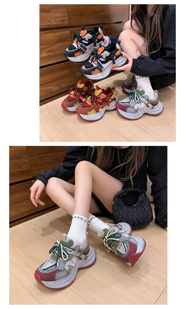 Internet celebrity thick soled dad for women 2024 autumn new trend color blocking versatile height increasing casual_voghion.com