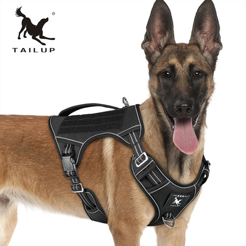 Cross-border exclusive supply of German Shepherd Black-backed Malinois Working Dog Tactical Harness Pet Vest for Search and Rescue Patrol Dogs