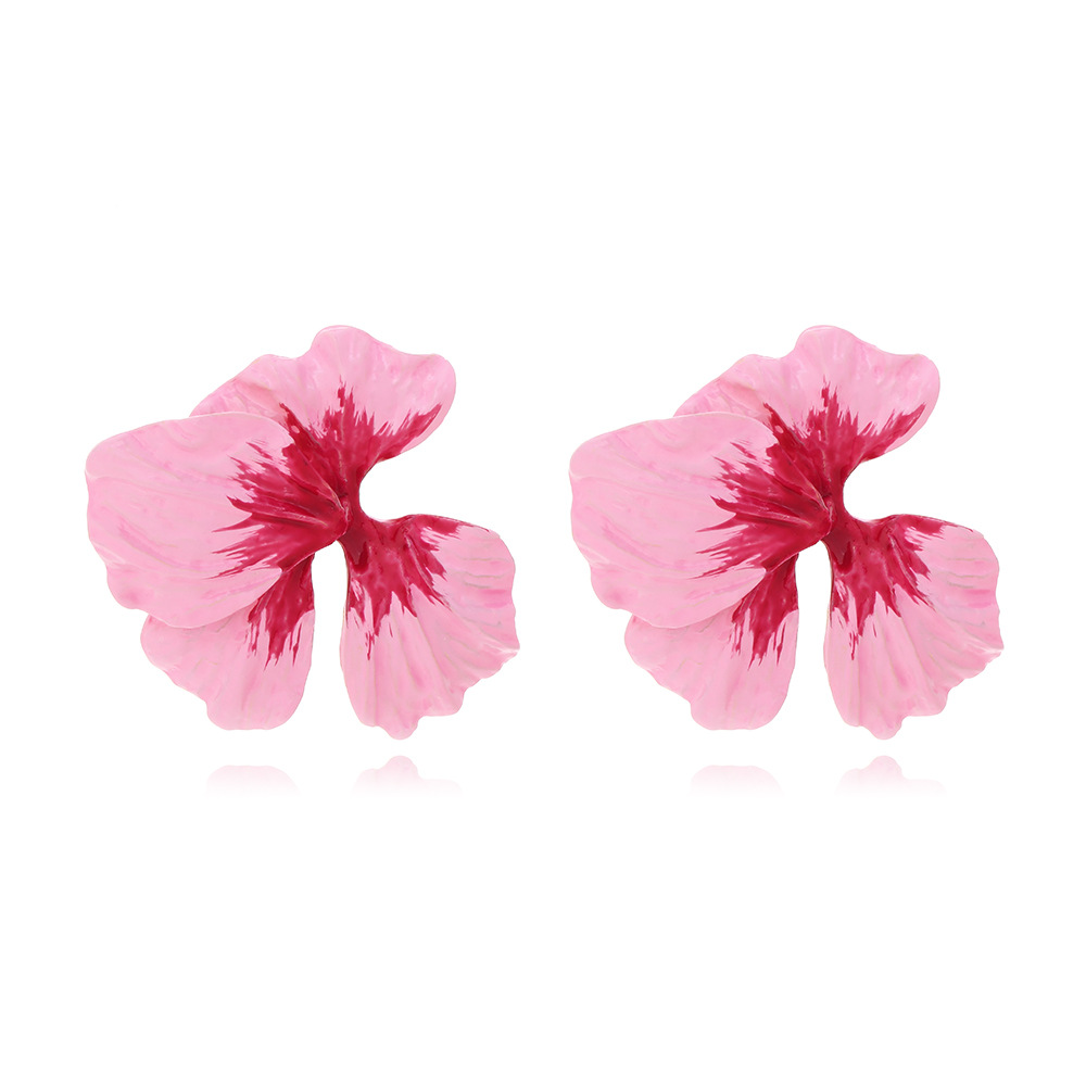 Alloy Material 1 Pair Pastoral Flower Enamel Alloy Women's Earrings Ear Studs
