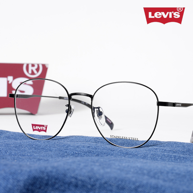 Levis Levi's Myopia Glasses Frame LV7096f Men's and Women's Casual Literary Round Frame Ultra-light Texture Metal Full Frame