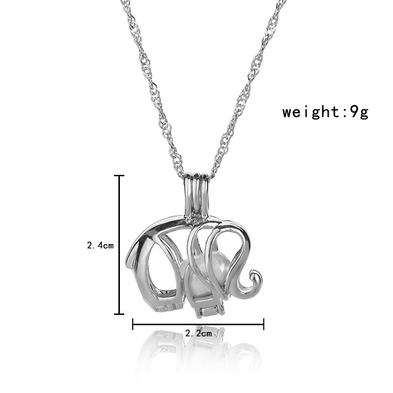 Simple animal pearl cage alloy necklace wholesale