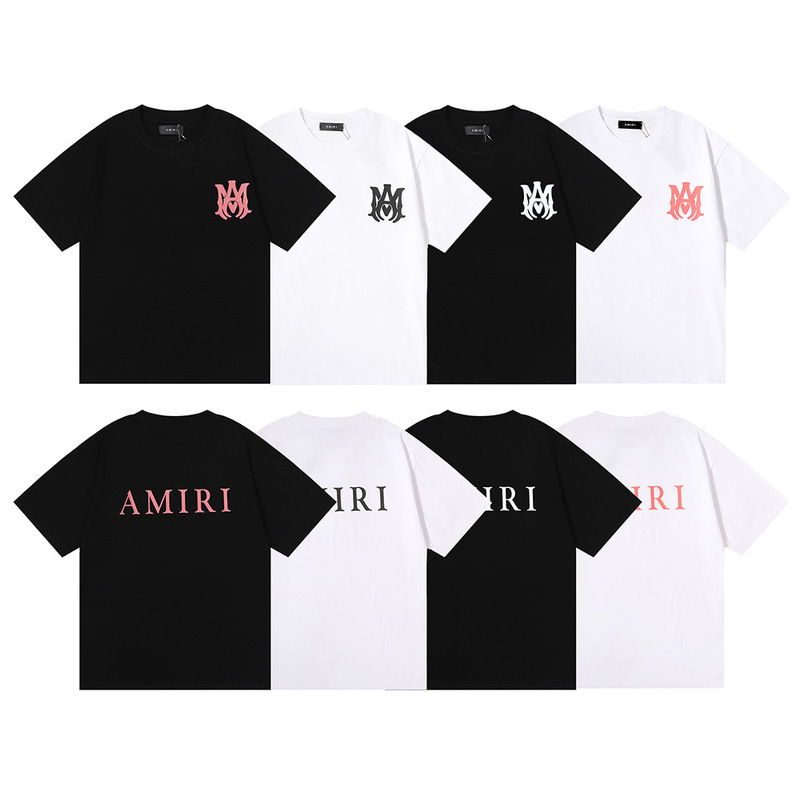 European and American summer clothes AMIRI simple printing high quality cotton short sleeve T-shirt men and women Four Seasons bottoming shirt factory wholesale