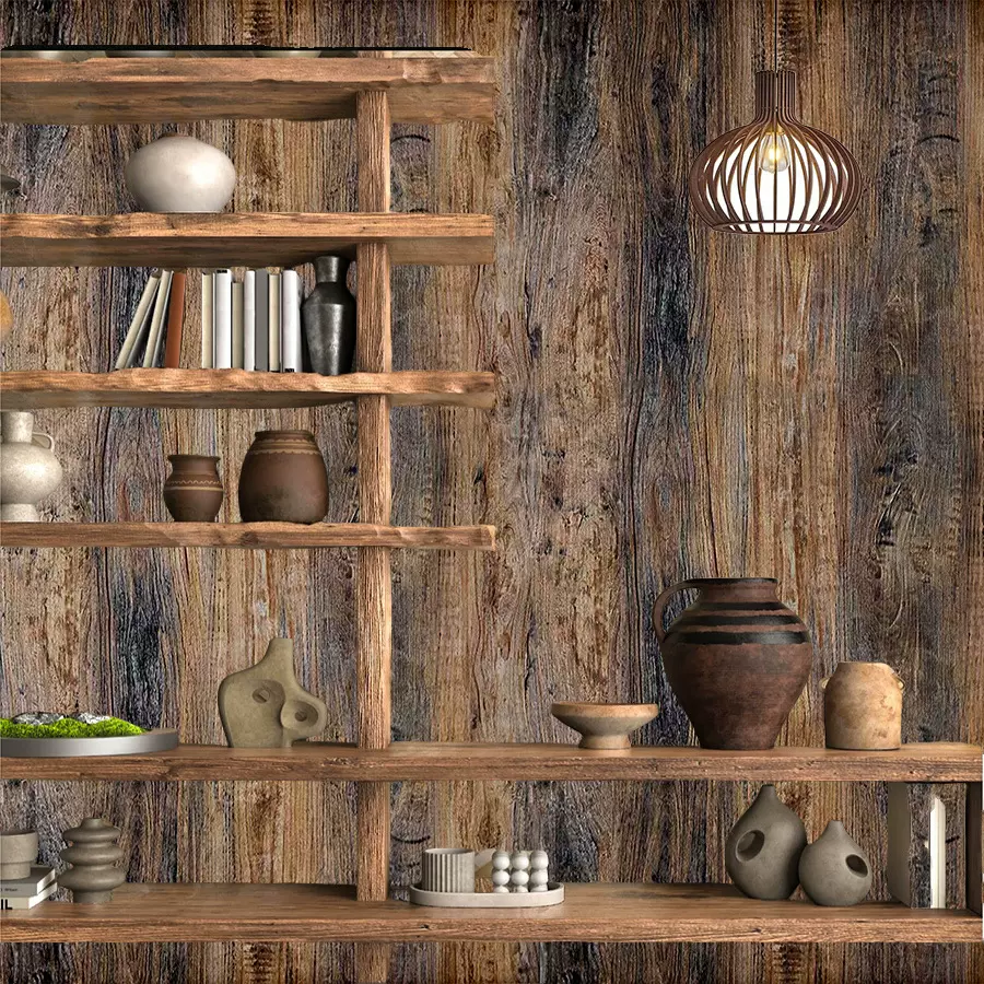 跨境榆木纹自粘墙纸家装建材背景墙改色遮羞翻新防潮pvc壁纸 批发