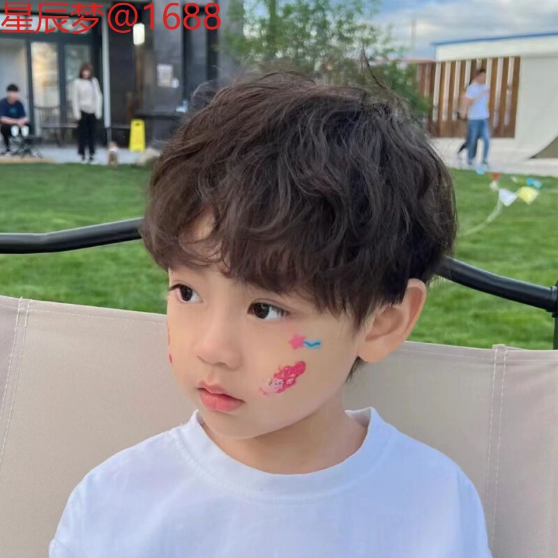 Children's Baby Wig Male Short Hair Funny Photo Props Texture Perm Cute Breathable Model Photography Hairstyle Headgear Children's Baby Wig Male Short Hair Funny Photo Props Texture Perm Cute Breathable Model Photography Hairstyle Headgear