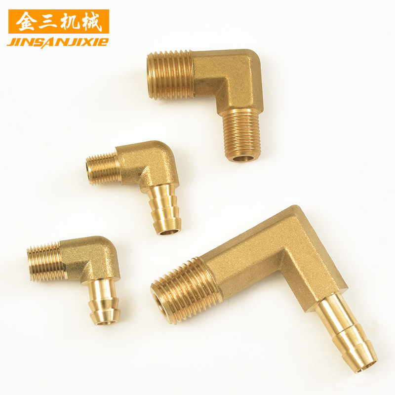 厂家批发黄铜压缩机外丝直角弯头  宝塔90度铜弯头 快速直角接头