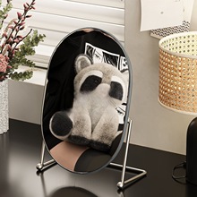 ins风镜子化妆镜台式桌面家用卧室梳妆台高级感叠铁艺大梳妆镜