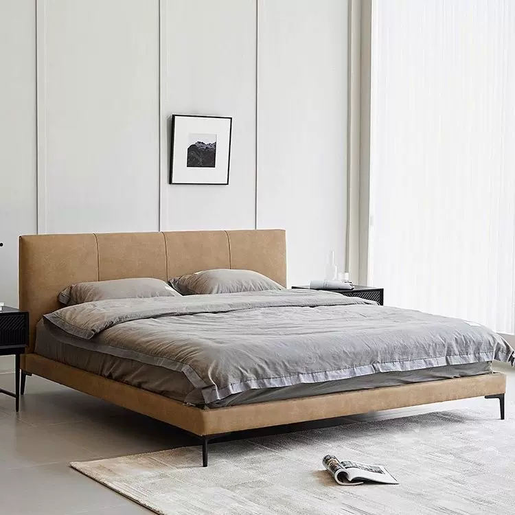 轻奢现代简约科技布艺床小户型卧室意式极简双人床新款主卧北欧床