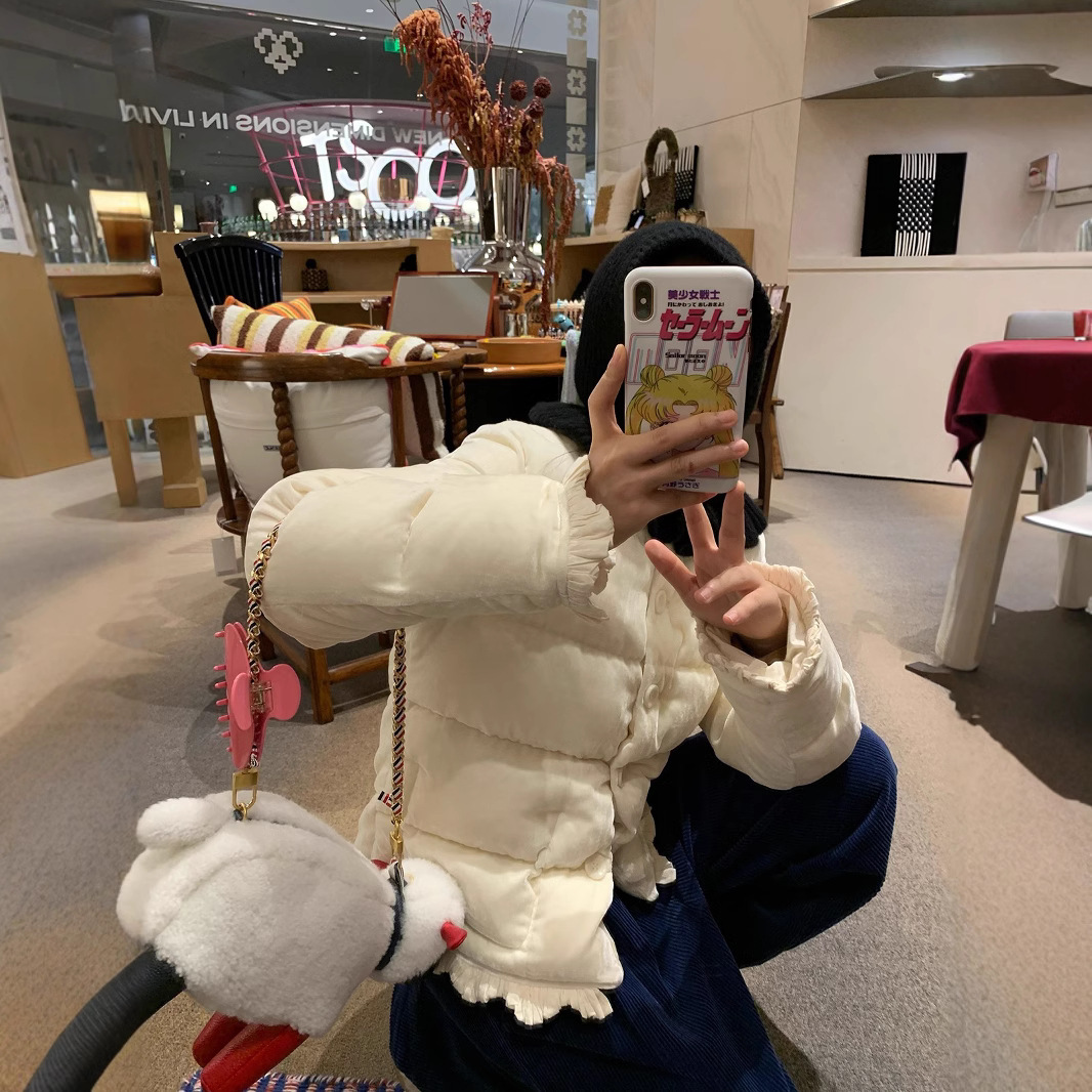 现货/MS糯米糍花瓣丝绒轻薄羽绒服云朵般软糯外套女