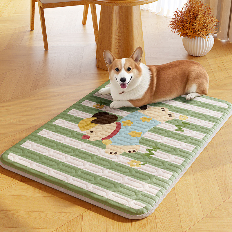 Alfombrilla de hielo para mascotas de verano, alfombrilla para perros, seda de hielo lavable a máquina, alfombrilla para dormir para perros y gatos