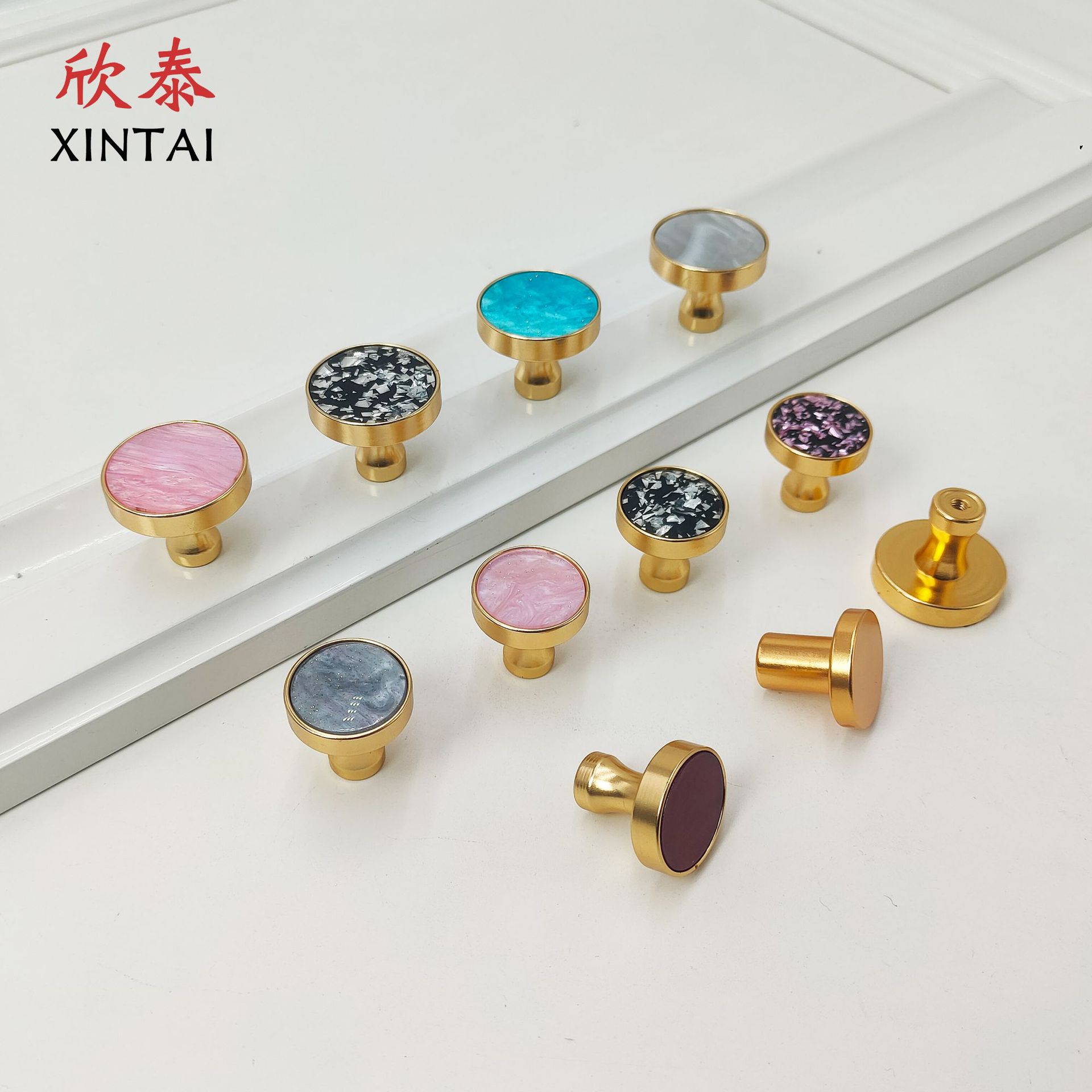 Xintai shell round drawer cabinet door wardrobe handle personalized creative simple shell Nordic single hole small handle