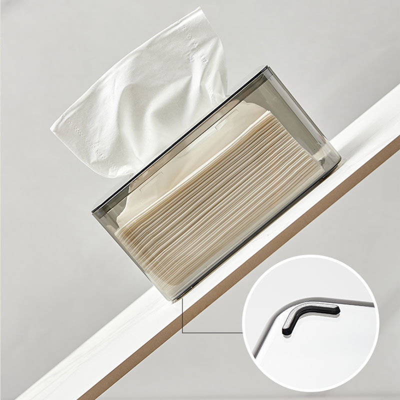 シンプルなティッシュボックス引き出し箱家庭用リビングルームのトイレのティッシュ収納箱プラスチック透明大型紙引き出し箱|undefined