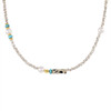 Turquoise retro necklace, chain for key bag , light luxury style, silver 925 sample, Korean style, wholesale