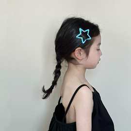 马年多巴胺彩色五角星发夹女童 点点波点儿童bb夹 韩版宝宝边2026